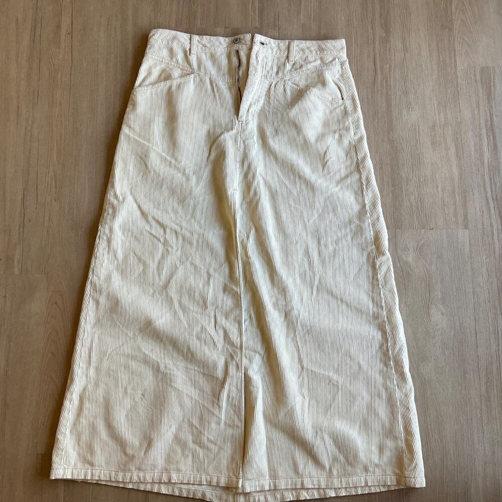 WE THE FREE COME AS YOU ARE CORDUROY MAXI SKIRT SIZE 12 MSRP $128.00 NWOT cream - Picture 7 of 15